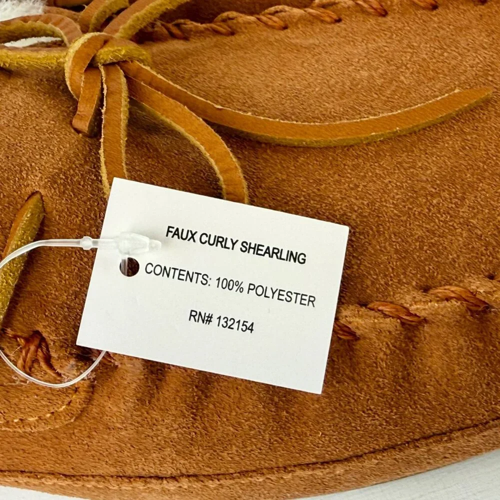 Men's Size 10D Coach Slipper Fleece Shearling Khaki Moccasin - CC743